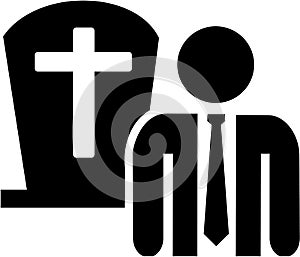 Mortician icon vector