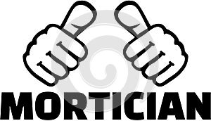 Mortician with thumbs. T-Shirt Design. photo