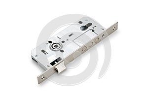 Mortise lock with cylinder on white