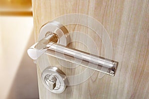 Mortise lock set for door on laminate wood door