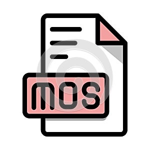 MOS File Format Icon. type file, Outline style design. Vector illustration