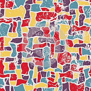 Mosaic, abstract seamless vector illustration. Grunge