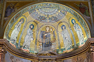 Mosaic in the Apse of Santa Francesca Romana. Roman Forum. Rome, Italy