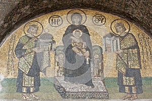 Mosaic artwork in Hagia Sophia Istanbul