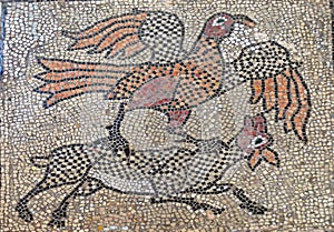 Mosaic of attacking eagle