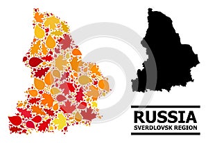 Autumn Leaves - Mosaic Map of Sverdlovsk Region