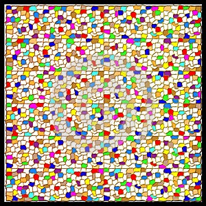 Mosaic background. Cells of different shapes and colors.