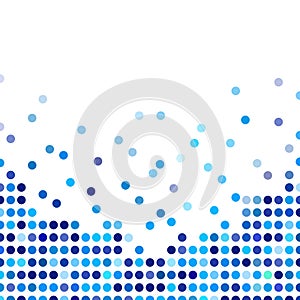 Mosaic background random dark and light blue circles, vector pattern of polka dots, neutral versatile pattern for business techno