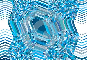 mosaic background, tessellation pattern. blue wavy, waving and undulate,billowy illustration. abstract vector art. ripple,