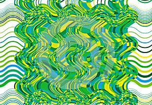 mosaic background, tessellation pattern. green wavy, waving and undulate,billowy illustration. abstract vector art. ripple,