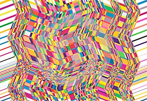 mosaic background, tessellation pattern. vibrant wavy, waving and undulate,billowy illustration. abstract vector art. ripple,