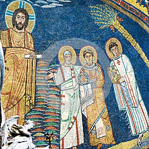 Mosaic in the basilica of Santa Prassede, Rome photo