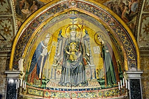 Mosaic of Basilica of Santa Restituta in Cathedral Duomo di San Gennaro, Naples, Italy photo