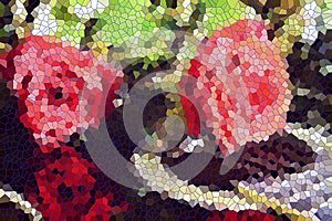 Mosaic beewax flowery abstract background
