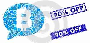 Bitcoin Message Mosaic and Distress Rectangle Watermarks photo