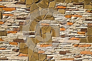 Mosaic brick wall texture as background