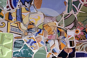 Mosaic of broken tiles photo