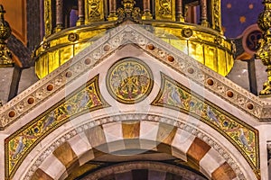 Mosaic Cathedral Saint Mary Mejor Basilica Golden Dome Marseille France photo