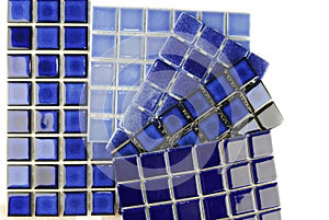 Mosaic ceramic blue tiles