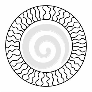 Mosaic circle frame. Round border. Empty space. Vector illustration on white background.