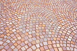 Mosaic colored pavers of small stones