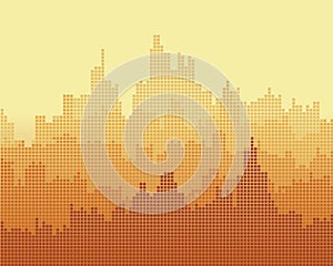 Mosaic composition of the city, the gradient effect.