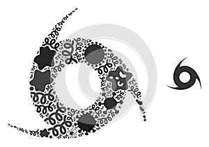 Mosaic Cyclone Icon of Infectious Viruses