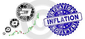 Mosaic Dashcoin Inflation Chart Icon with Scratched Inflation Stamp
