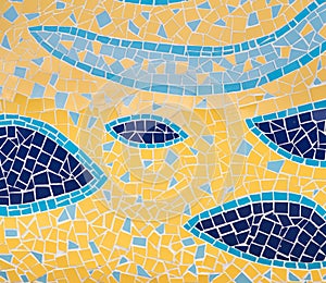 Mosaic on a decorative wall background