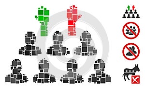 Square Democratization Icon Vector Collage