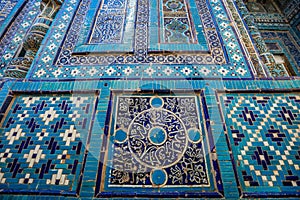 Mosaic Details of the Shah-i-Zinda Ensemble Mediaeval Oriental mausoleums and other ritual buildings in Samarkand