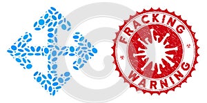 Mosaic Direction Variants Icon with Coronavirus Distress Fracking Warning Stamp