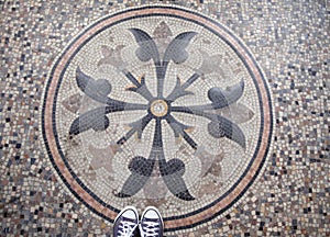 Mosaic directly underfoot