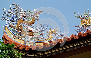 Mosaic dragon on the roof photo
