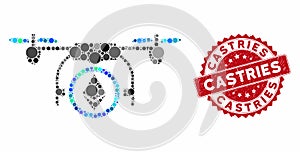 Mosaic Ethereum Copter with Grunge Castries Seal photo