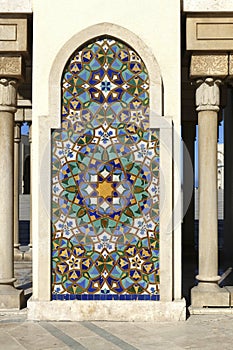 Mosaic exterior decorations of the Hassan II mosque