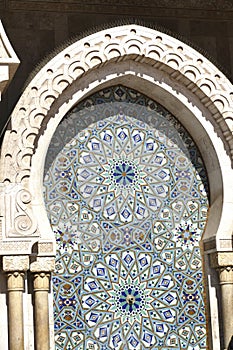 Mosaic exterior decorations of the Hassan II mosque