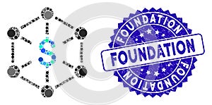 Collage Financial Network Icon with Distress Foundation Seal photo