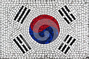 Mosaic flag of South Korea