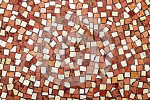 Mosaic floor background covered Passage Galerie Vivienne Paris France