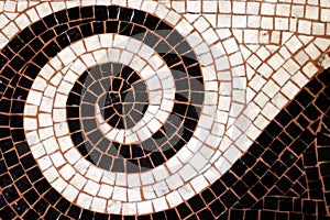 Mosaic floor covered Passage Galerie Vivienne Paris background