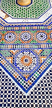 Mosaic floor in Morocco, bright colors