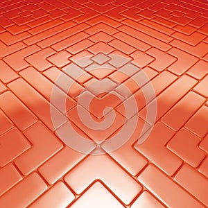 Mosaic floor red