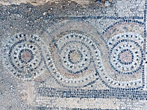Mosaic on the floor of the ruins of the 5th century Church