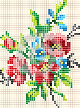 Mosaic floral pattern