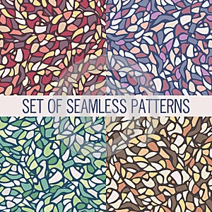 Mosaic of the four unique color patterns of abstract backgrounds