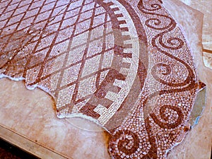 Mosaic from the fourth century in archaeological site Mediana, Serbia photo