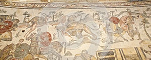 Mosaic fragment Roman Villa Romana del Casale, Sicily