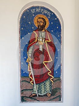 Mosaic frescoes at Celic Dere Monastery, Romania