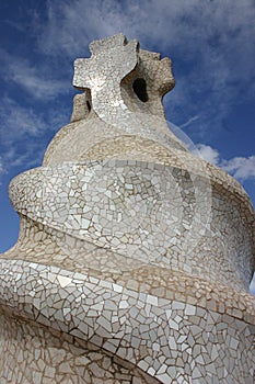 Mosaic Gaudi chimney sculpture photo